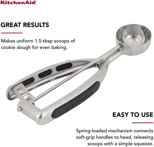Miniatura 2 de KitchenAid Juego de 3 cucharas para masa de galletas, color negro