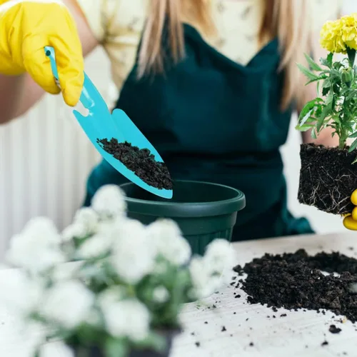 Miniatura 7 de Palas de mano de jardín de metal con paleta colorida, 10 herramientas de jardín para niños, adolescentes, adultos, plantación de suelo, caja de arena