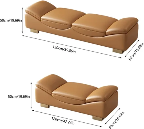 Miniatura 3 de LSLYTQ - Banco de dormitorio para el extremo de la cama, banco de entrada interior con patas de metal, banco otomano acolchado para sala de estar