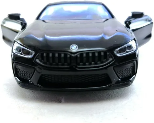 Miniatura 7 de KiNSMART BMW M8 Competition - Coche de juguete modelo de metal fundido a presión a escala 1:36 de 5 pulgadas, color negro y rojo con acción