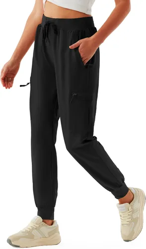 Pantalones deportivos tipo cargo para mujer ligeros de secado rápido para senderismo para exteriores casuales atléticos con bolsillos con cremallera