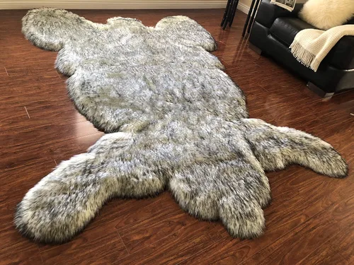 Miniatura 25 de LAMBZY - Alfombra de piel de oveja sintética súper suave hipoalergénica sedosa, estilo peluche de oso, para sala de estar, habitación de niños, sofá