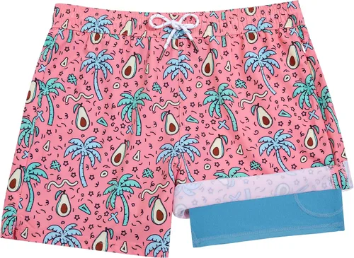 BRISIRA Traje de baño para niños pequeños, antirozaduras, pantalones cortos de natación para niños con forro de compresión