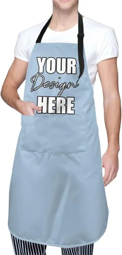 Miniatura 19 de AmaPark Delantal personalizado impermeable con bolsillos personalizados divertidos delantales de chef para cocinero Jaspeado Oscuro
