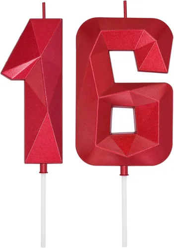 Miniatura 147 de DERVENTA Velas de cumpleaños con números grandes, 3D, color rosa, 3.7 pulgadas, decoración para tartas de fiesta, 1 pieza (número 3 rosa)