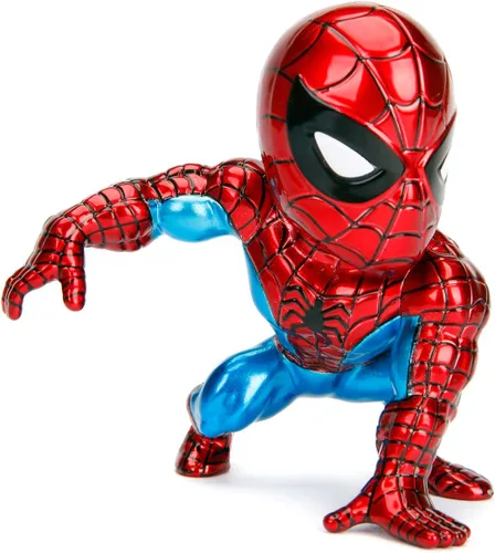 Miniatura 6 de Jada Toys Marvel - Figura clásica de Spiderman de 4 pulgadas, color rojo, talla única