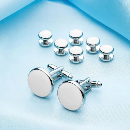 Miniatura 20 de Zealmer gemelos de acero inoxidable 316L para hombres, negocios, bodas, 1 par