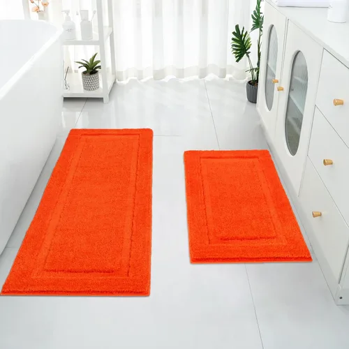 Miniatura 26 de SHACOS Juego de alfombras pequeñas de baño de 2 piezas con tapetes de baño en forma de U, tapetes de inodoro de 16x24 + 20x24 pulgadas, tapetes