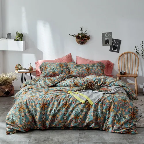 Miniatura 46 de Mixinni Juego de Colcha Reversible, 100% algodón, 3 piezas, diseño elegante bordado, fundas decorativas con bordado suave, Algodón, Patrón5272.