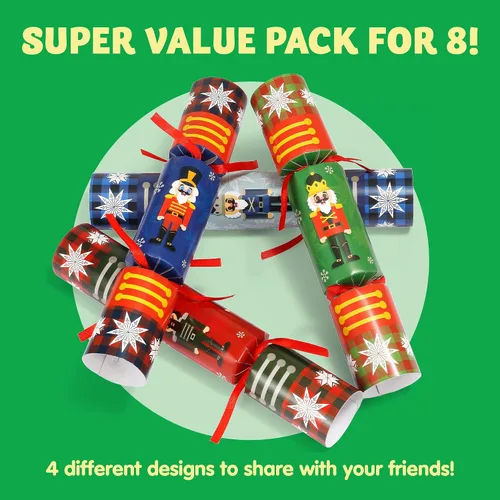 Miniatura 2 de JOYIN Paquete de 8 recuerdos de fiesta de Navidad con diseño de cascanueces sin broches para fiestas con suministros de fiesta para niños y adultos