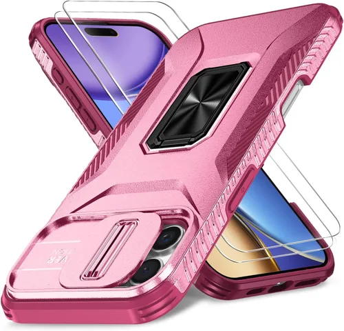 Miniatura 18 de Funda HakkTaoo para iPhone 13/iPhone 14 de 6.1 Pulgadas con Funda Deslizante para Cámara + Protector de Pantalla (2 Paquetes), Funda Protectora a