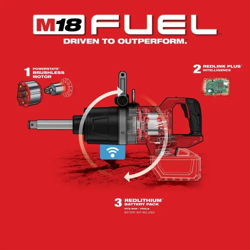 Miniatura 2 de Milwaukee Eléctrica - M18 Fuel 1IN. Mango en D HTIW EXT. Herramienta desnuda yunque