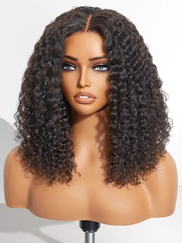 Miniatura 19 de Luvme Hair - Peluca Bob de encaje frontal con bordes rizados 4C, 10 pulgadas, cabello humano lacio tipo afro, sin pegamento, con separación profunda