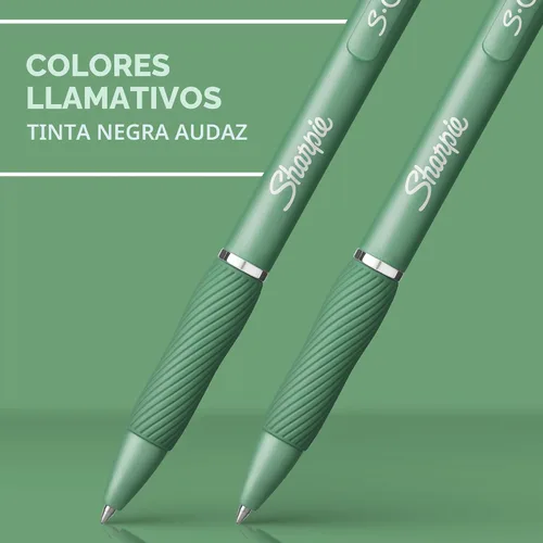 Miniatura 3 de Sharpie S-Gel - Bolígrafos de gel, barril verde, tinta negra, punta media (0.028 in), 4 unidades, para el hogar, oficina, universidad, diario, Verde