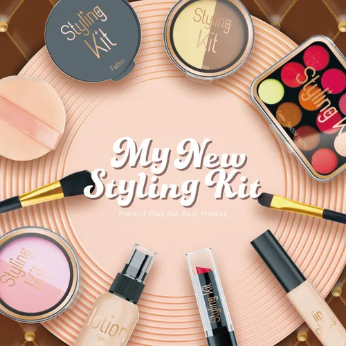 Miniatura 2 de Juego de kits de maquillaje, juguetes de maquillaje de simulación para niñas de más de 3 años (no contiene cosméticos reales) (negro)