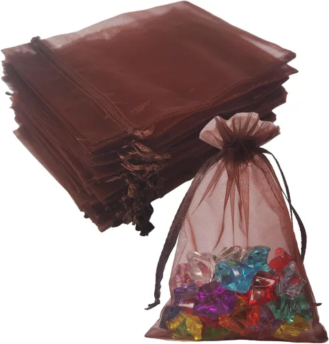 Miniatura 36 de Paquetes de 100 bolsas de organza de 4 x 6 pulgadas, color azul bebé para baby shower, Navidad, recuerdos de fiesta, cumpleaños, boda, despedida