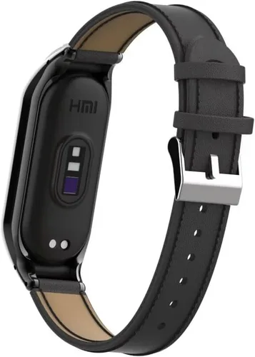 Miniatura 4 de Compatible con Xiaomi Mi Band 7 Band, correa de repuesto de cuero accesorios de correa de pulsera con marco de metal para Xiaomi Mi Band 7 Smart