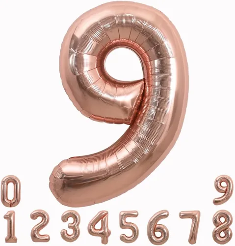 Miniatura 92 de TONIFUL 40 Inch Pastel Blue Number 8 Foil Balloons Large Mylar Foil Digital 8 Balloons for 8th Birthday, Gender Neutral Party, Baby Shower, Oro rosa