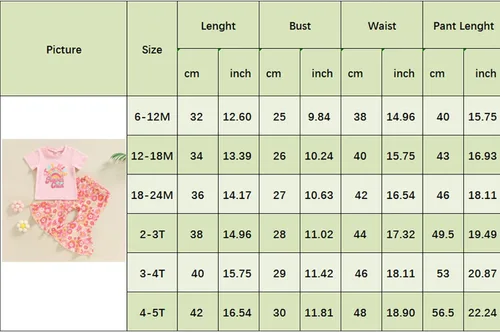 Miniatura 8 de Eadrioss Ropa para bebé niña pequeña, traje de campana de manga corta, camisa de flores para niños, pantalones florales acampanados, ropa de verano