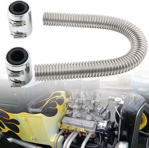 Miniatura 8 de Manguera de radiador flexible universal de 24 pulgadas, adaptador universal de mangueras de agua de acero inoxidable, kit de manguera de radiador
