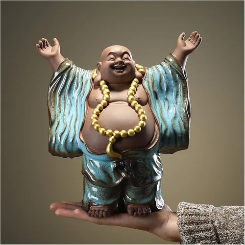Miniatura 5 de NYKK, estatua china feng Shui, escultura creativa, mobiliario de oficina, maitreya, buda, sala de estudio, porche, cerámica, joyas, muebles