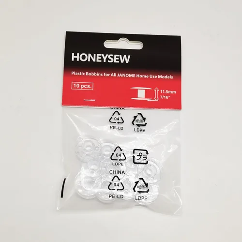 Miniatura 2 de HONEYSEW 10 bobinas de plástico para todos los modelos de uso doméstico Janome (1 pieza (10 unidades)