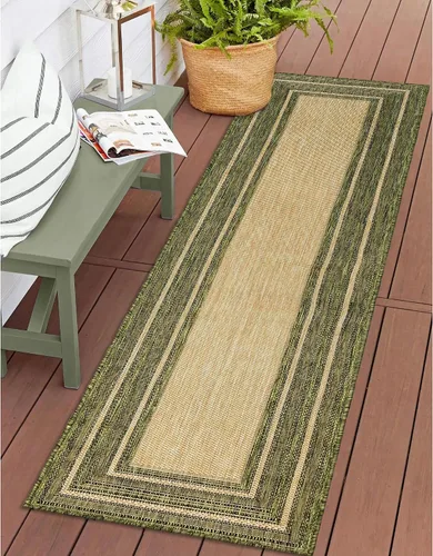 Miniatura 47 de Liora Manne Carmel - Alfombra tejida de perfil bajo de fácil cuidado para interiores y exteriores, color aguamarina, 6 pies 6 pulgadas x 9 pies 4