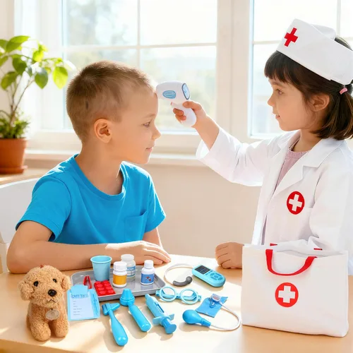 Miniatura 5 de Kit médico para niños pequeños de 3 a 5 años – Juego de juguetes veterinarios para niños de 3 a 4 años, kit médico de juego de simulación con perro