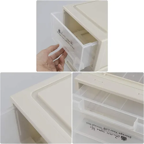 Miniatura 4 de Cajón de almacenamiento apilable de plástico de 6 cuartos de galón, 3 paquetes