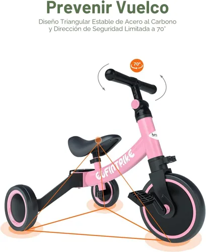 Miniatura 4 de besrey Bicicleta 5 en 1 para niños de 1 año a 4 años, triciclo para niños pequeños, triciclo para niños, juguetes para niños y niñas, entrenamiento