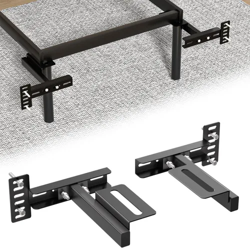 Soportes de cabecera ajustables para marcos de cama de metal, kit de fijación universal para cabecero con extensión de estribo | Se adapta a camas