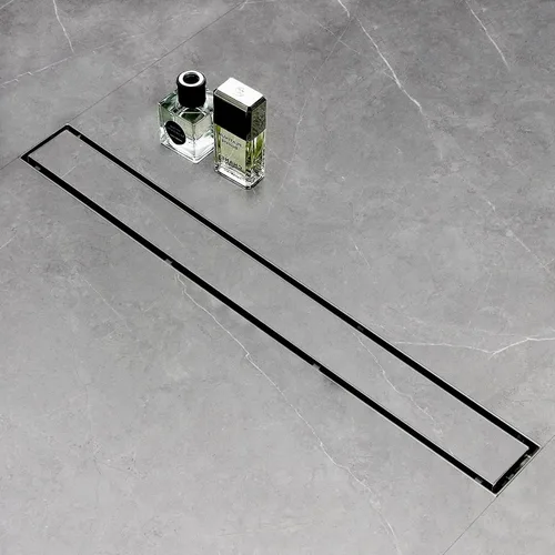 SaniteModar Drenaje de ducha lineal de 48 pulgadas con inserción de azulejos Stealth y paneles 2 en 1 de acero inoxidable 304 cepillado pulido.