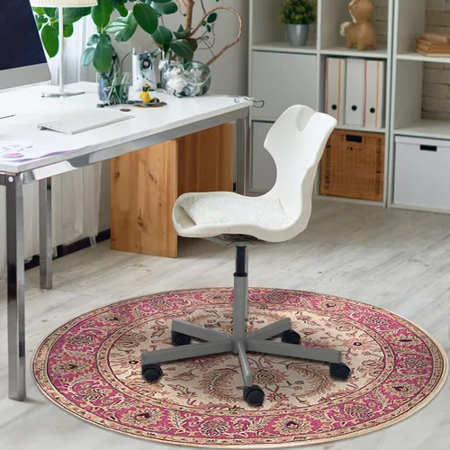 Miniatura 9 de Tapete para silla de oficina para suelo de madera, tapete vintage bohemio para silla rodante para computadora, con respaldo antideslizante, tapete