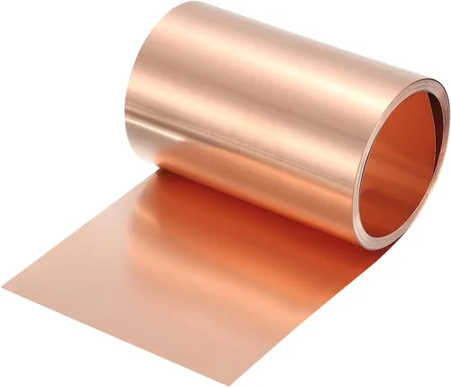 Miniatura 15 de uxcell Rollo de chapa de cobre para tapajuntas 3500 mm x 100 mm x 0,02 mm, tira de cobre puro al 99,9% de 101,6 mm x 3,5 m, placa de hoja de metal