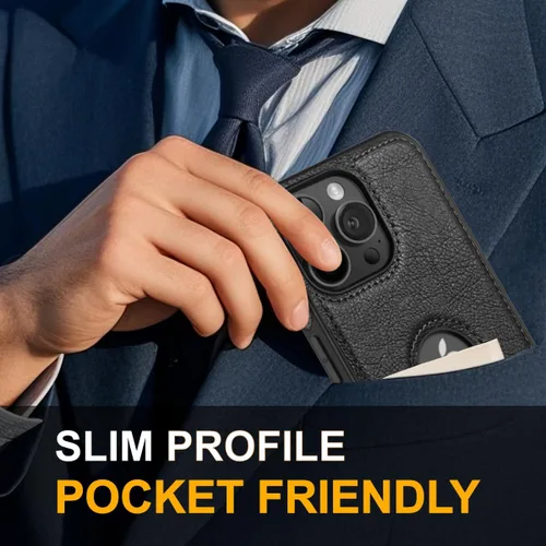 Miniatura 5 de Funda protectora de cuero de lujo con diseño único para iPhone 11 Pro Max, antideslizante, resistente a los arañazos, ultra delgada, funda Negro