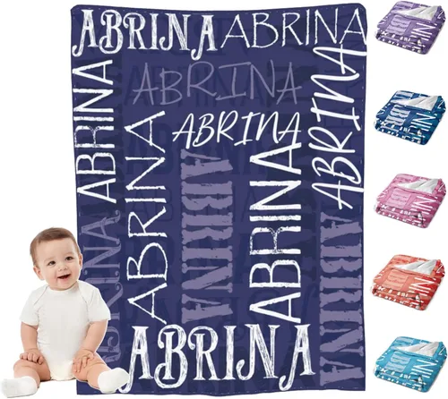 Miniatura 16 de Mantas de bebé personalizadas para niño, manta suave personalizada con nombre para niños, regalos personalizados para bebés recién nacidos, manta