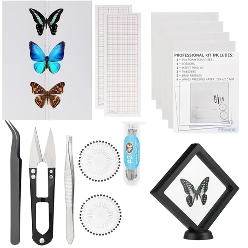 Miniatura 10 de Kit de herramientas para especímenes de insectos - Tabla de fijación de espuma EVA, papel coordinado, papel para prensar alas, pines para insectos