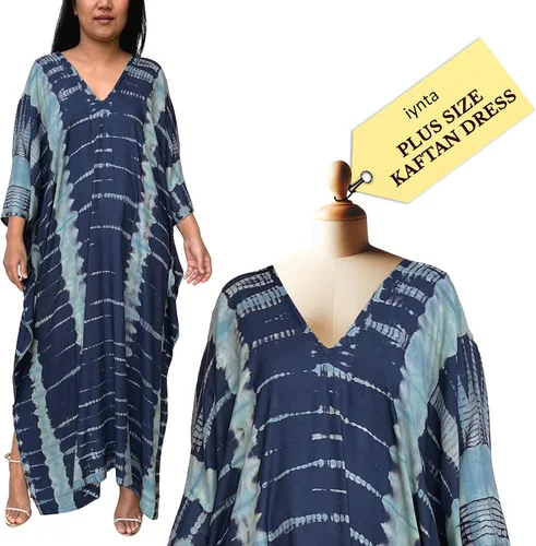 Miniatura 15 de Vestidos caftán hechos a mano en talla grande para mujer, vestido de gran tamaño teñido anudado, salida de baño para vacaciones y salidas nocturnas