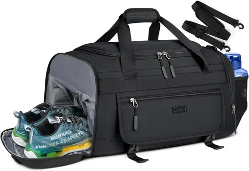 Bolsa de gimnasio para hombre, 40 L, bolsa de lona deportiva para gimnasio, bolsa de lona para mujer, con compartimento para zapatos y bolsillo