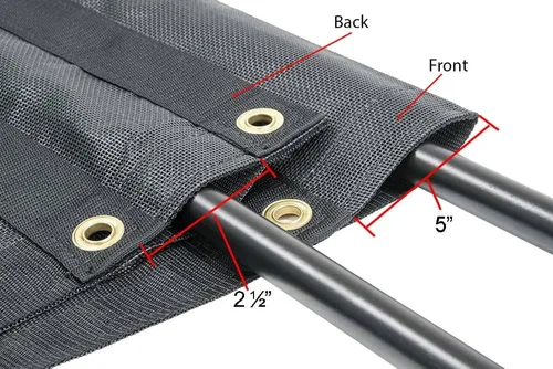 Miniatura 8 de Kit de lona para camión volquete y remolque Mytee Products con lona de malla de bolsillo doble de PVC de 5' x 14' - Sistema manual de lona