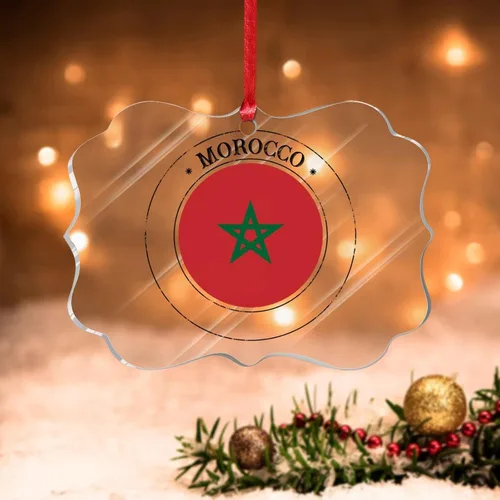 Miniatura 20 de Adornos de Navidad de Malasia, bandera de Malasia, adornos acrílicos, colgante para árbol de Navidad, bandera nacional, recuerdo del país