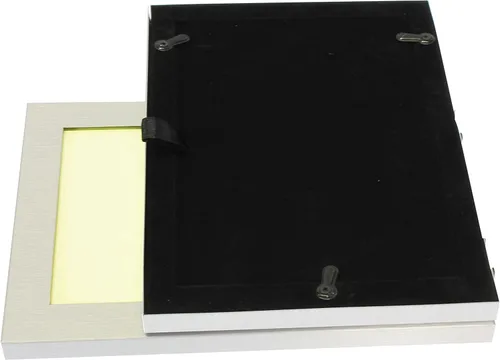 Miniatura 5 de benerini Marco de fotos plegable doble de aluminio cepillado de color plateado satinado para 2 fotos, incluye 2 fotografías estándar de 6 x 4