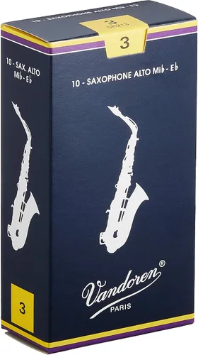Miniatura 5 de Vandoren SR6125 Cañas de saxo alto V.12 Fuerza 2.5; caja de 10 y cañas tradicionales SR213 para saxo alto Fuerza 3; caja de 10