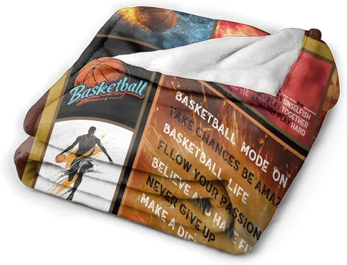 Miniatura 9 de Manta de Baloncesto Deportiva Manta de Tiro de Baloncesto Regalos para Jugadores Niños Niñas Adultos Mujeres Hombres Súper Suave Cómoda Felpa