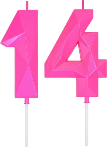 Miniatura 85 de DERVENTA Velas de cumpleaños con números grandes, 3D, color rosa, 3.7 pulgadas, decoración para tartas de fiesta, 1 pieza (número 3 rosa)
