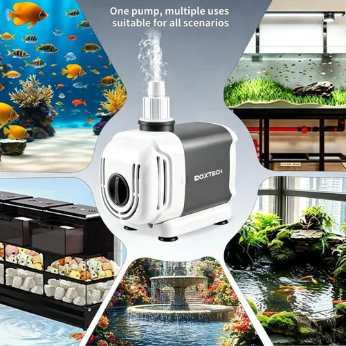 Miniatura 8 de Boxtech Bomba de agua para acuario, bomba de fuente de doble uso de 265 GPH - Sumergible de 15 W/externa con 3 boquillas de salida para acuarios