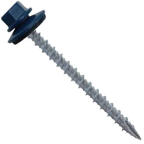Miniatura 23 de 10 tornillos para techos de metal gris ABC de 2-1/2 pulgadas, cabezal de arandela hexagonal, arranque automático/roscado, arandela EPDM. 1 bolsa