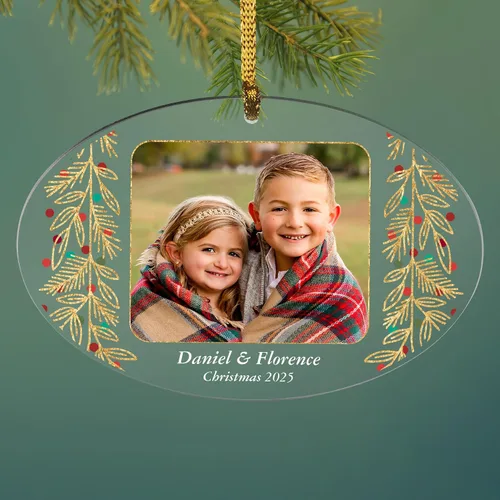 Adorno de Navidad personalizado de Let's Make Memories - Sube tu foto - Adorno navideño conmemorativo 2025 para familia, pareja, amigo - Foto