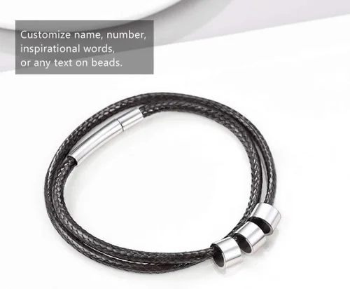 Miniatura 53 de PROSTEEL Collar de cuero impermeable para hombre, 0.079 in/0.118 in, 16 a 30 pulgadas, con cierre de acero inoxidable, cadena de bricolaje