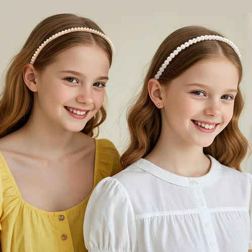 Miniatura 5 de AMCAMI 10 diademas de metal con cuentas de perlas, lindas diademas antideslizantes para niñas y mujeres, accesorios para el cabello para niñas